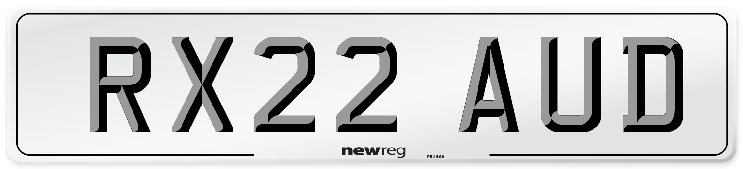 RX22 AUD Number Plate from New Reg